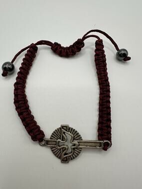 Religious Holy Spirit Cross Bracelet Red Cord Adjustable